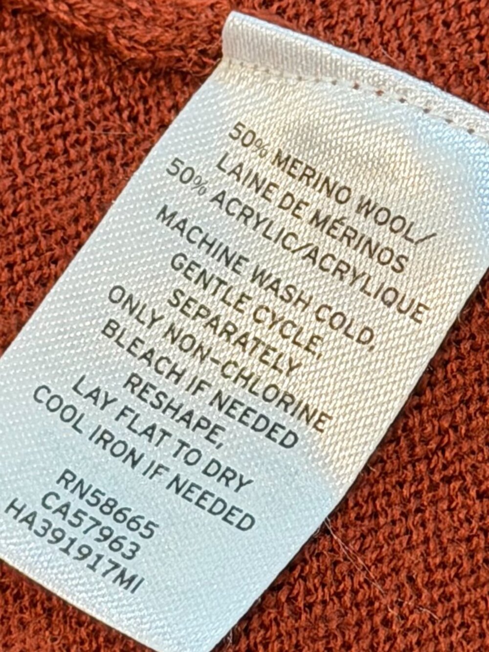 Halogen Merino Wool Blend Cardigan Orange Red Size M - Picture 7 of 7